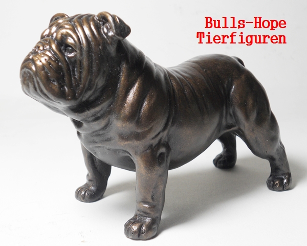 English Bulldog , stehend , Cold Cast Bronze